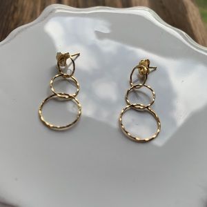3 dainty hoop vintage earrings